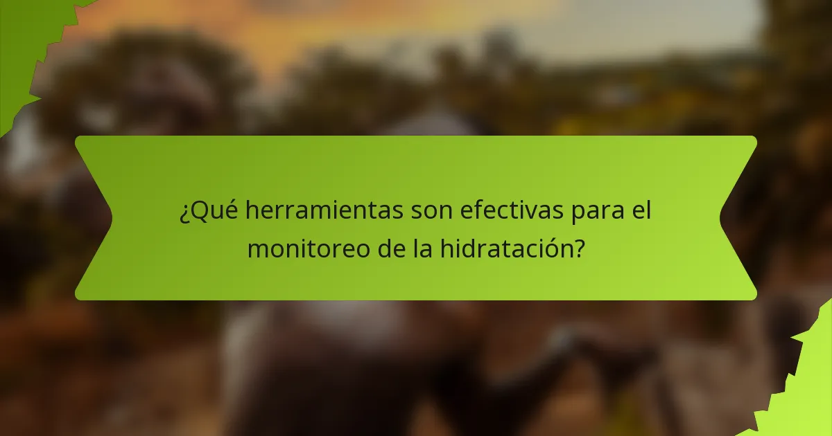 ¿Qué herramientas son efectivas para el monitoreo de la hidratación?